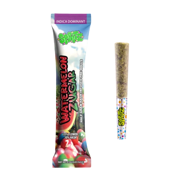 Spritz Watermelon Zugar Sativa Infused 1pk Preroll